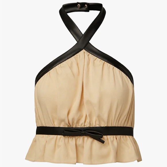 WeWoreWhat Tops - 0926.  Weworewhat Criss Cross Halter Top